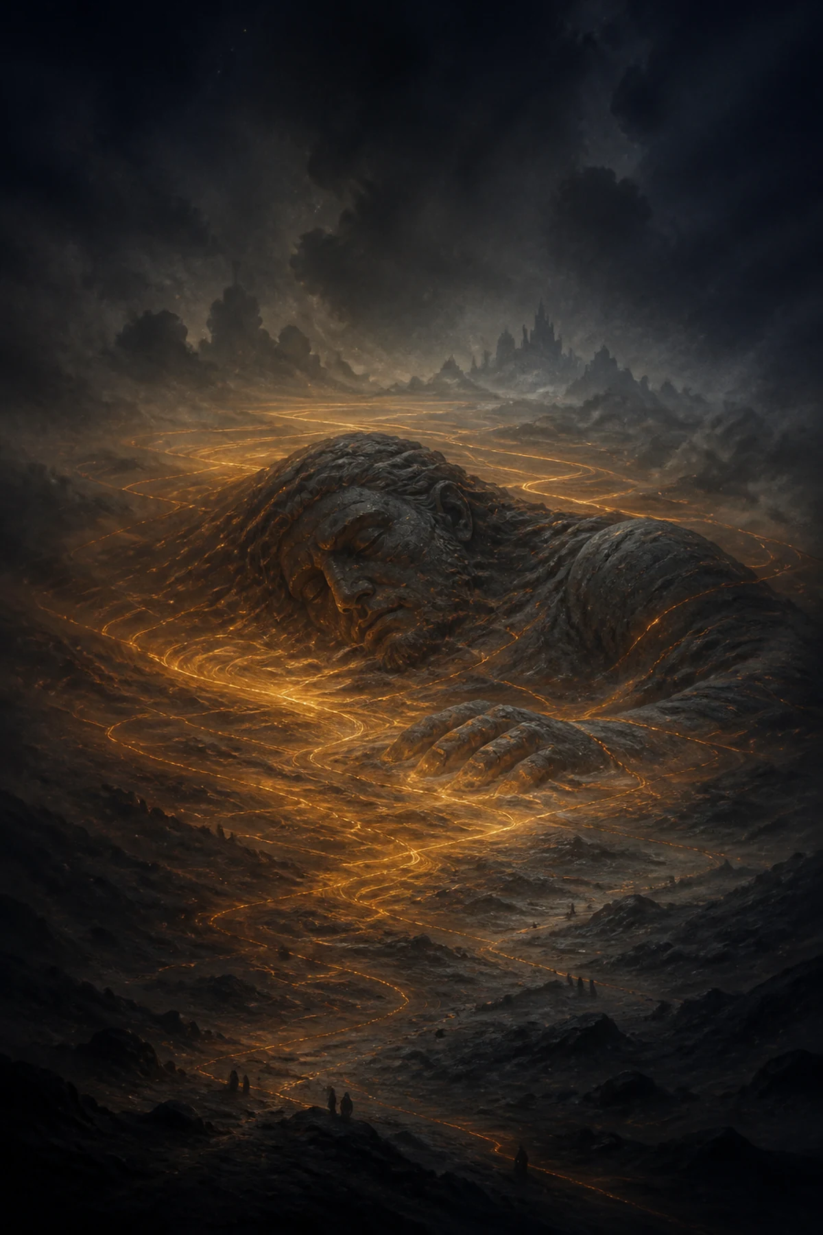 Couverture de Le Chant des Dormeurs, roman de dark fantasy de Denis Moulin