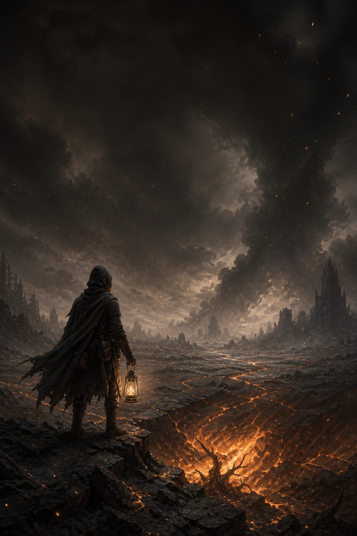 Couverture de Les Feux sous la Cendre, roman de dark fantasy de Denis Moulin