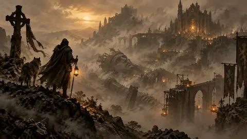 Une chronique ancienne ouverte au seuil d'un roman de dark fantasy, braise et cendre autour, évoquant un prologue qui précède les Marches Grises.